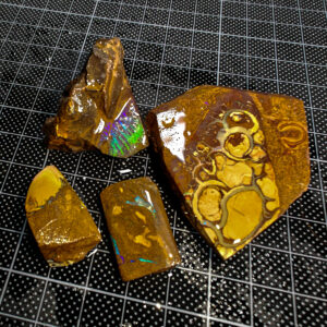 Rough Boulder Opal – Queensland Australia – 4 pieces, 70g, 2.5oZ, 350cts